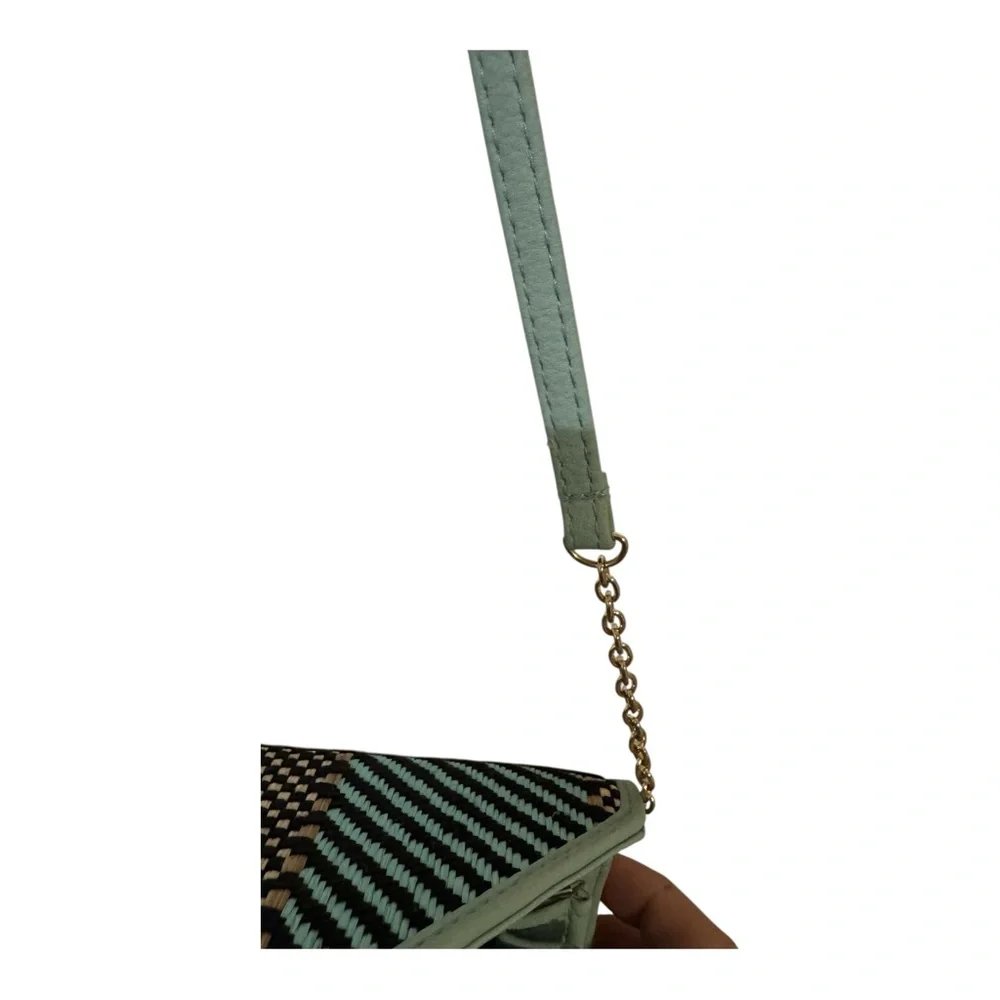 Apt 9 RFID Crossbody Wallet Mint Envelope Clutch NWT Woven Flap - Picture 3 of 6